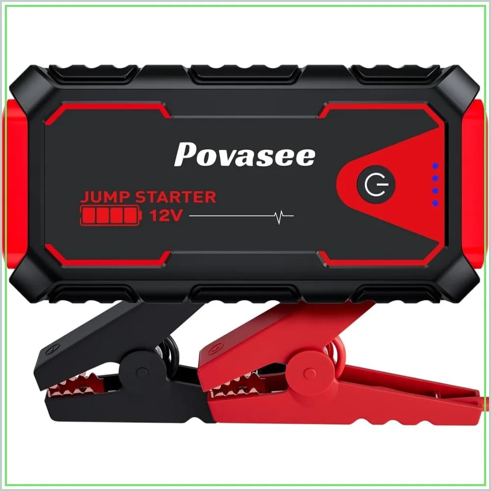 5000A Jump Starter for 10L Gas/8L Diesel, 12V Car Battery Booster with Power Bank, Dual USB & LED Light