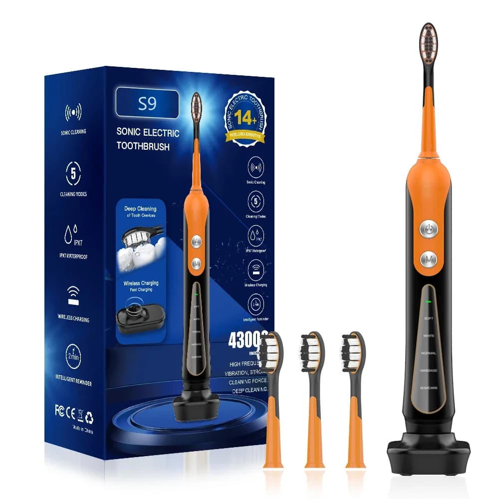 SUBORT S9 Spazzolino elettrico sonico Cordless USB ricaricabile Spazzolino sbiancante Spazzolino automatico ad ultrasuoni impermeabile