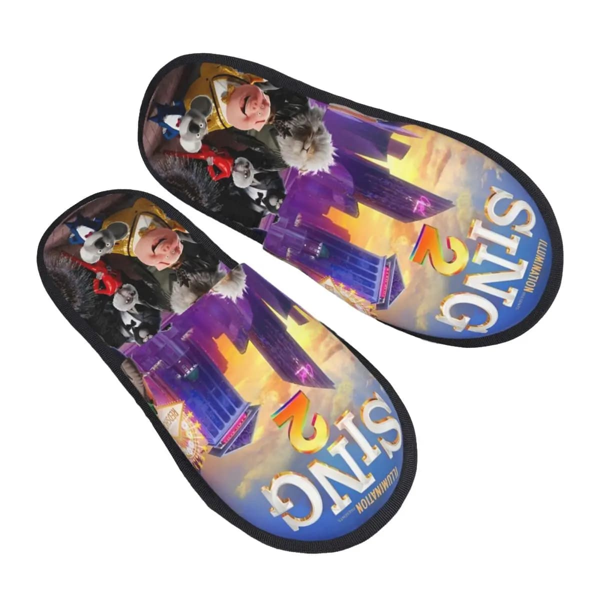 Winter Slippers for Home Cartoon Movie Sing 2 Accessories Fur Slippers for Home Slides Bedroom Musical Comedy Soft non-slip slides