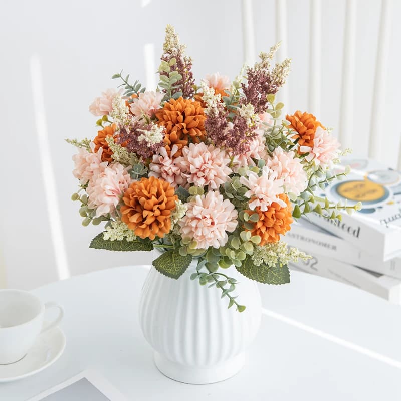 1 Pezzo Fiore Artificiale di Lavanda in Seta, Crisantemo per Decorazione Casa, Centrotavola Matrimonio, Bouquet Sposa, Fotografia