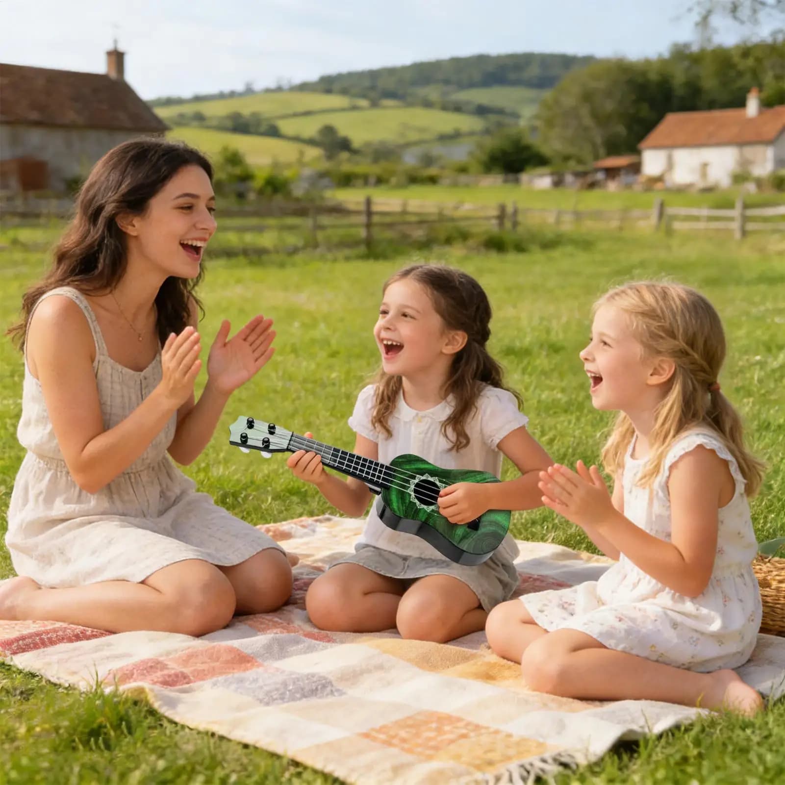 Ukulele per bambini da 17 pollici, strumento musicale per principianti, strumento musicale giocattolo per studenti dell'asilo, aula scolastica, scuola materna, ragazzi