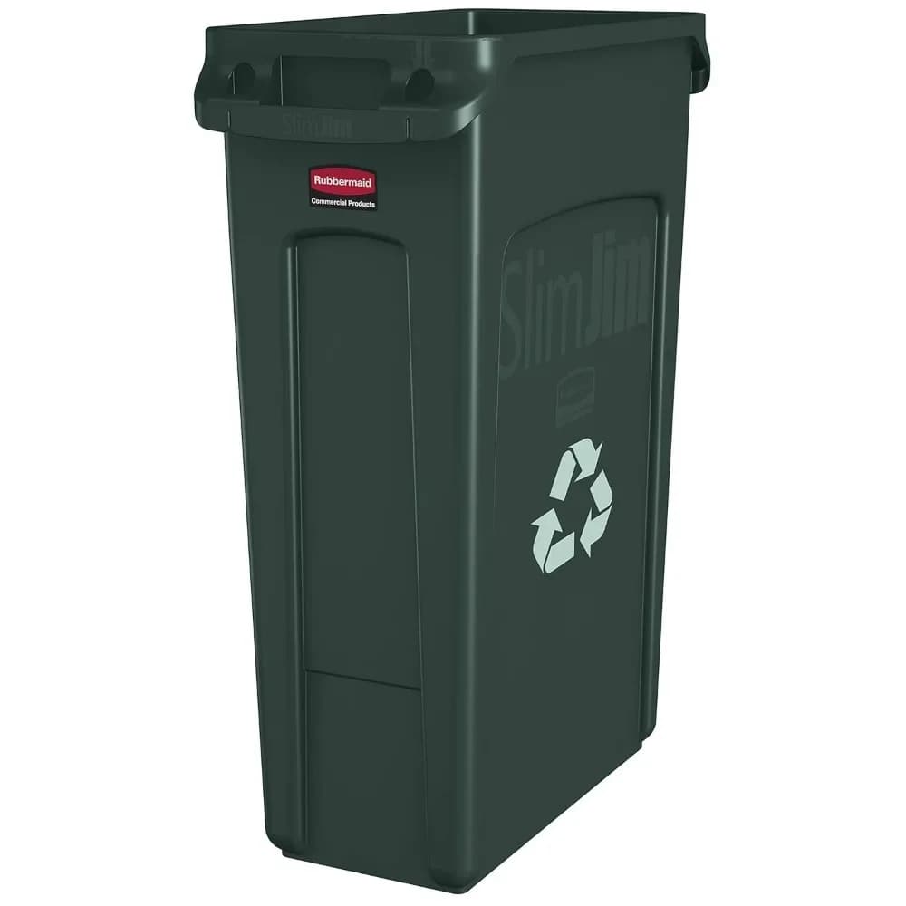 Bidone per Riciclaggio Verde da 23 Galloni con Canali di Ventilazione, Sottile per Compostaggio