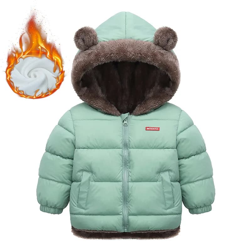 Neonati maschi Piumini Capispalla Moda per bambini Plus Cappotto di velluto Bambini Pelliccia con cappuccio Abbigliamento casual Autunno Inverno Giacche calde spesse