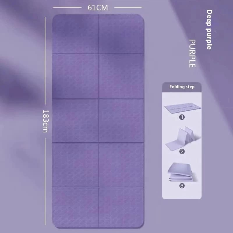 Foldable Yoga Mat Foldable Fitness Exercise Mat in Eco-friendly TPE Thickness for Yoga, Pilates and Floor Training
