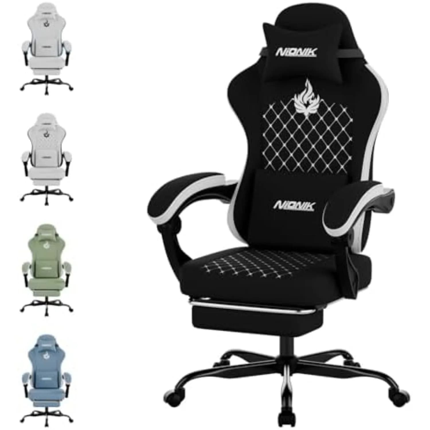 Gaming Chair with Massage,Ergonomic PC Gaming Chair Computer Chairs with Footrest Comfortable Headrest and Lumbar