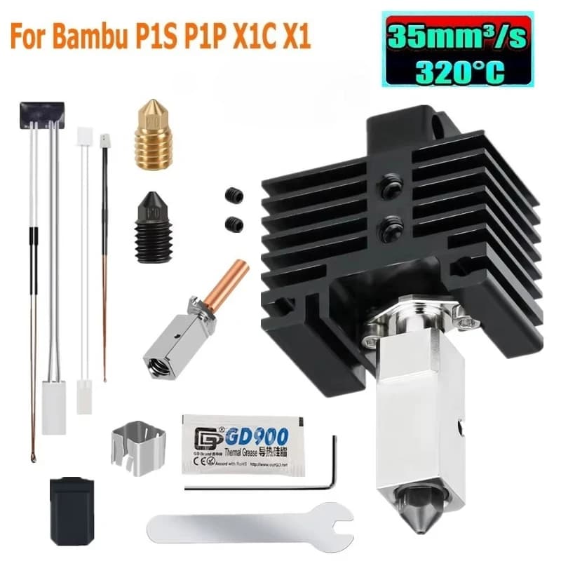 Stampante 3D Hotend Kit Riscaldatore Per Bamboo Lab P1P P1S X1 X1C Stampante 3D Hotend Kit Estrusore Assemblaggio Pezzi di Ricambio