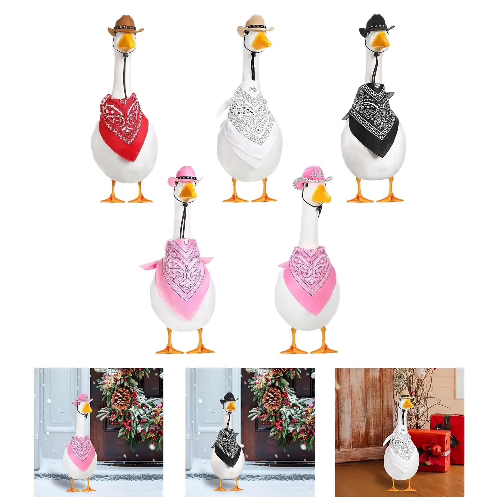 Cappello e sciarpa dal design creativo Goose Outfit per il cortile del balcone del soggiorno