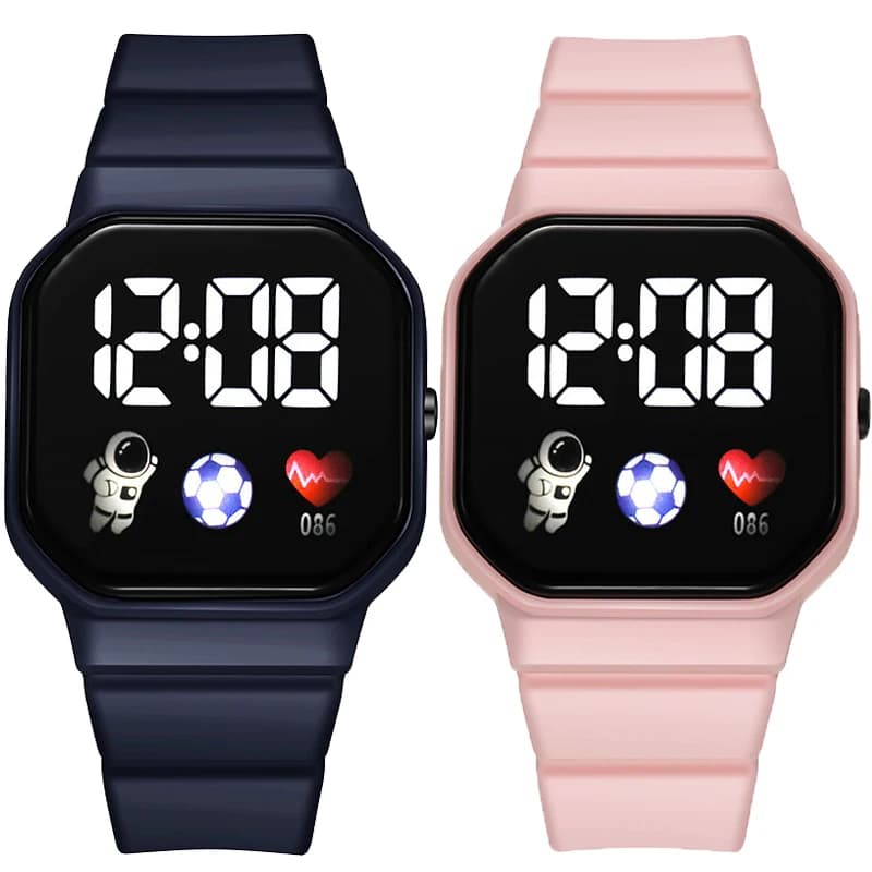 Kids Sports Watch, LED Digital Watch, Silicone Strap for Football, Kids Waterproof Electronic Wrist Watch, Boys, Girls, Gifts