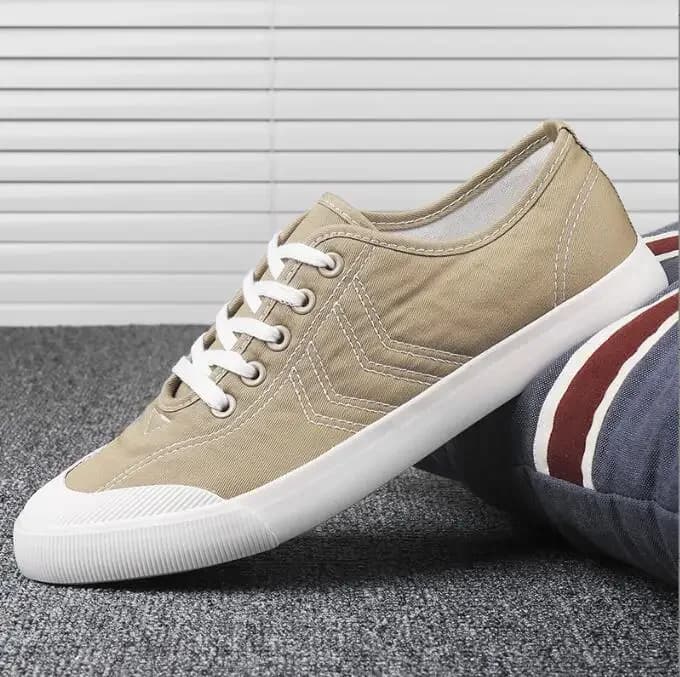 Scarpe da uomo in tela traspirante, basse, casual, bianche, con lacci, suola morbida, in tessuto