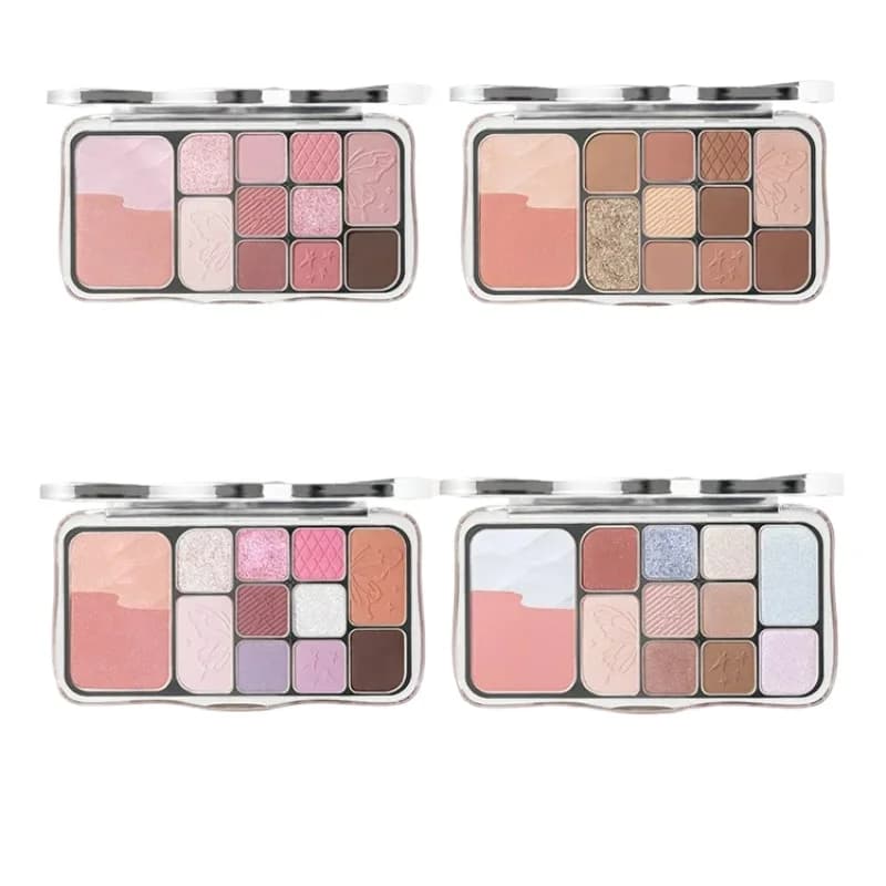 HOLD LIVE Misty Butterfly 12Colors Eyeshadow Blush Highlight Comprehensive Palette Blue Pink Color Matte Shimmer Makeup