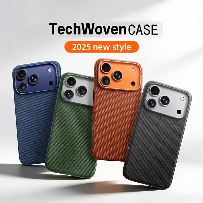 High Quality TechWoven Magnetic Phone Case for iPhone 17/16/15/14/13 Pro Max for Tech Fabric Rear Cover with Magsafe Wireless Charging