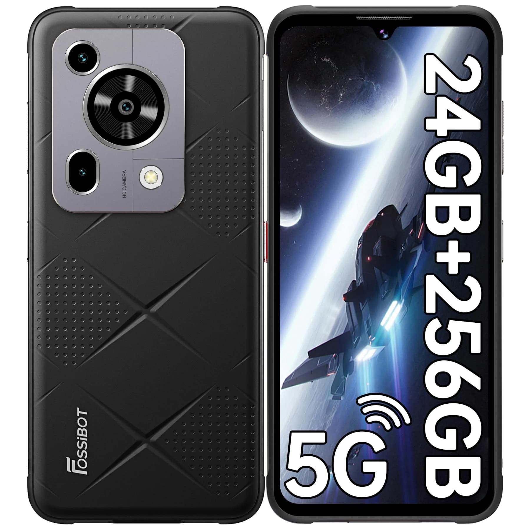 FOSSiBOT F112 Pro Smartphone 5G, telefoni cellulari 2025 con 24 GB di RAM + 256 GB di ROM, cellulari smartphone, schermo HD da 6,88" + 120 Hz, batteria da 7150 mAh e NFC
