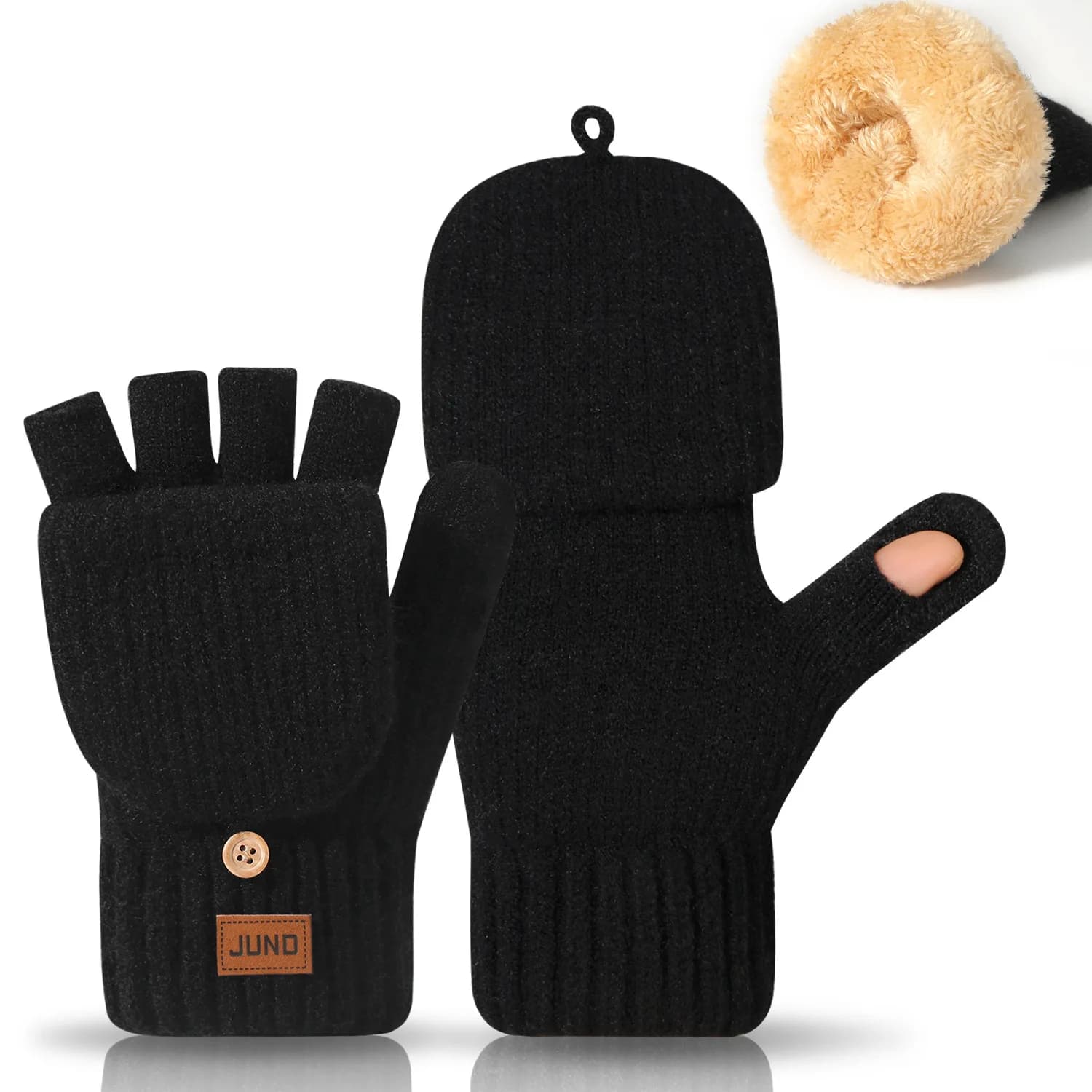 Guanti mezze dita ispessiti Autunno Inverno imbottiti in maglia fredda calda mezza lana Guanti da dito con perdite Guanti da studente touch screen