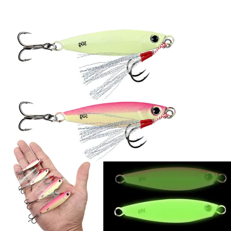 Esca Artificiale Galleggiante Night Glow con Doppio Amo 7g/30g per Pesca in Mare a Lunga Gittata, Speciale per Sgombri e Pesca da Riva