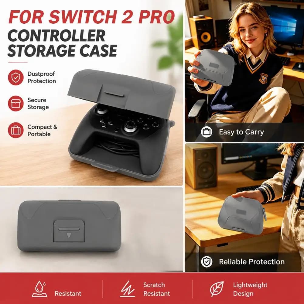 Custodia Protettiva Rigida Trasparente Antipolvere per Controller Nintendo Switch 2 Pro