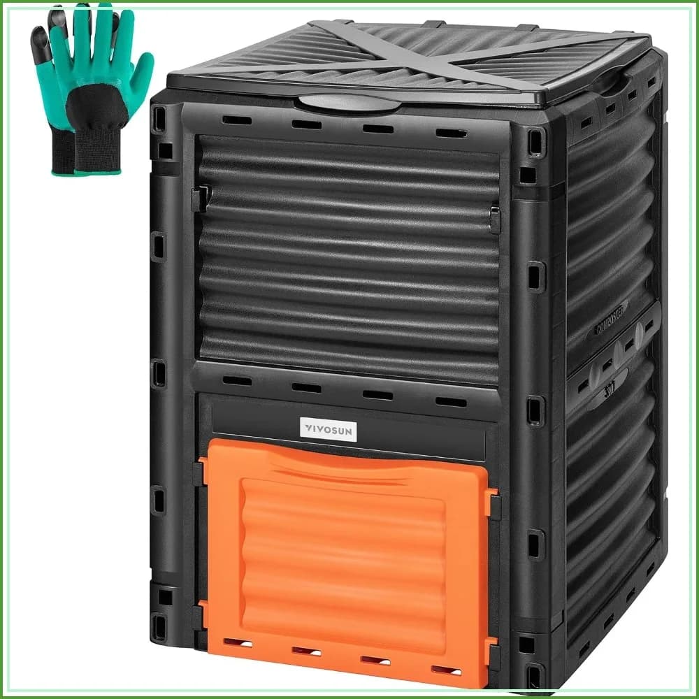 80 Gal Outdoor Composter Bin, Large Capacity & Easy Assembly, Fast Soil Creation