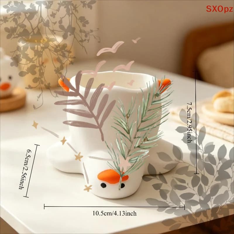 Cute And Quirky Duck-shaped Pen Holder Cartoon Desktop: Storage Box Multi-functional Makeup Brush Tube