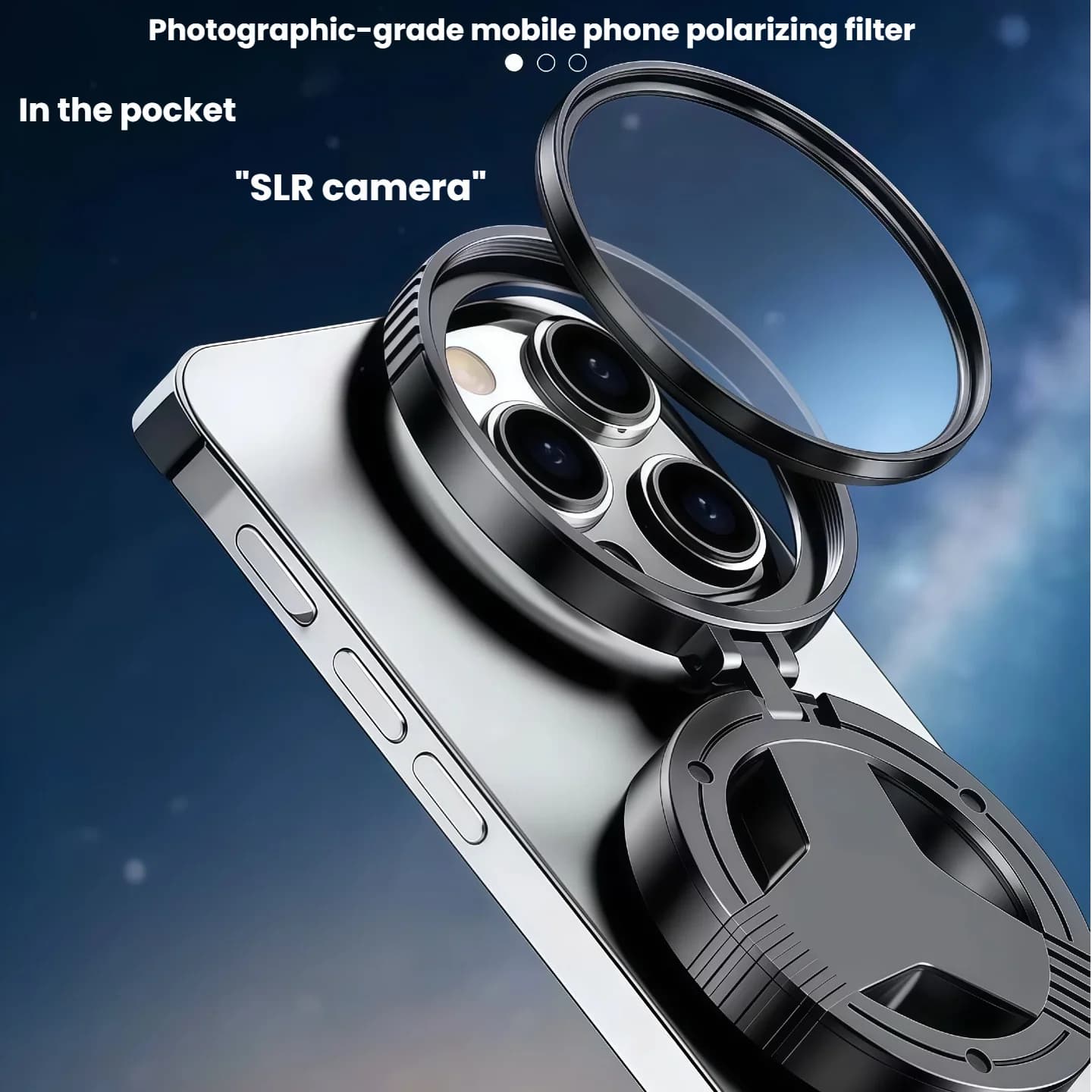Lente CPL Magnetica per Telefono con Filtro Polarizzatore Anti-Riflesso e Rivestimento Ottico per Fotografia HD di Cielo Stellato