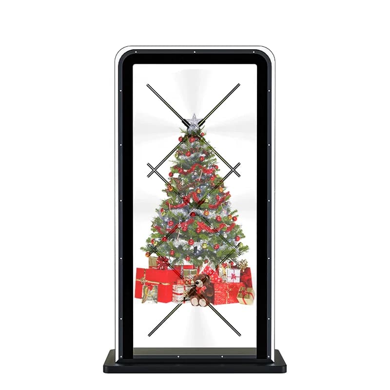 Proiettore con ventola ologramma 3D da 80 cm, attrezzatura pubblicitaria, espositore, schermo, proiezione olografica 3D, ventola a LED, display digitale per uomo