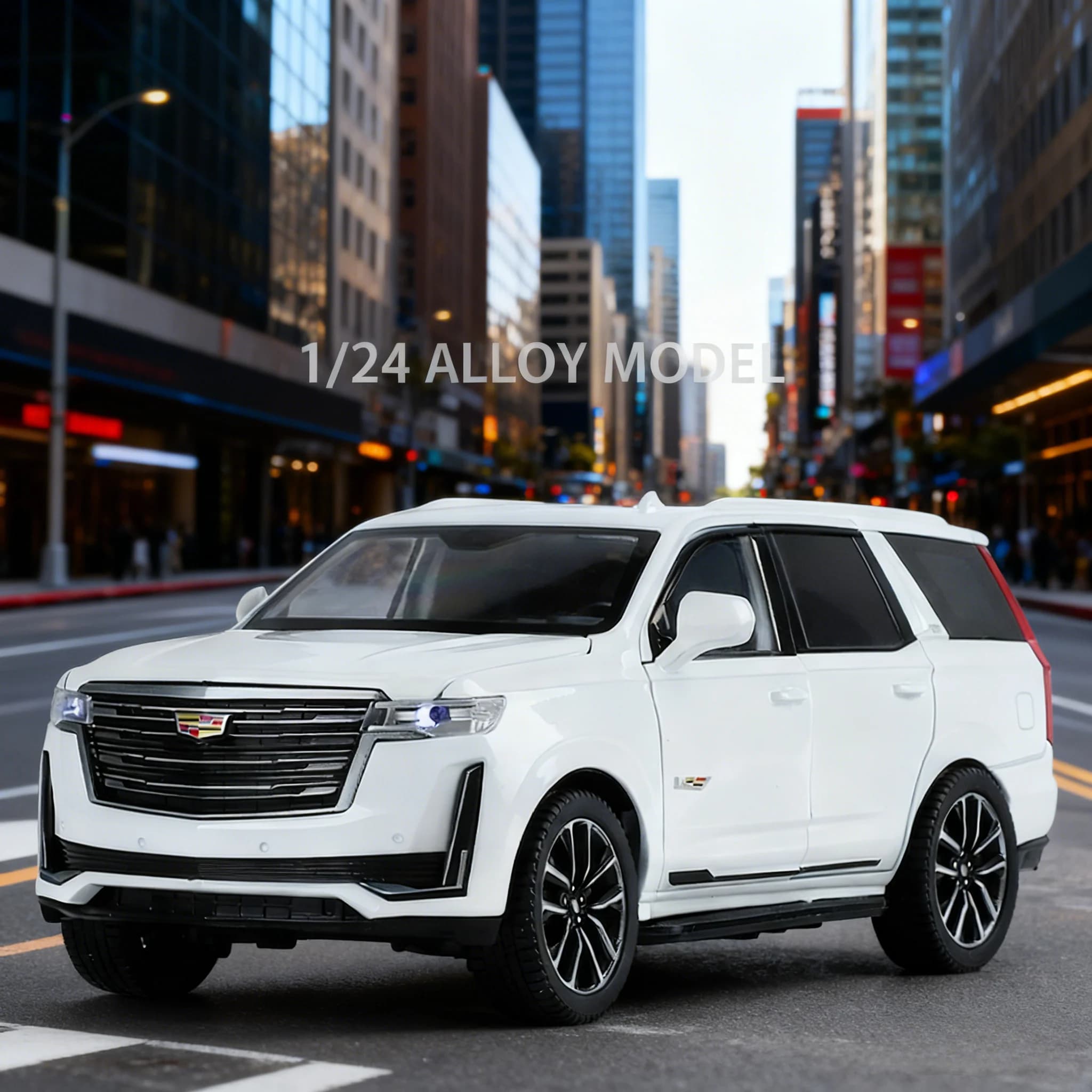Modellino Auto SUV Escalade in Scala 1:24, Giocattolo in Lega Pressofusa con Suoni e Luci, Regalo di Compleanno per Bambini