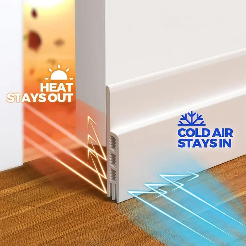 White Under Door Draft Stopper 1.77" W x 39" L Soundproof Thermal Insulation Weather Seal for Indoor Outdoor Garage Windows