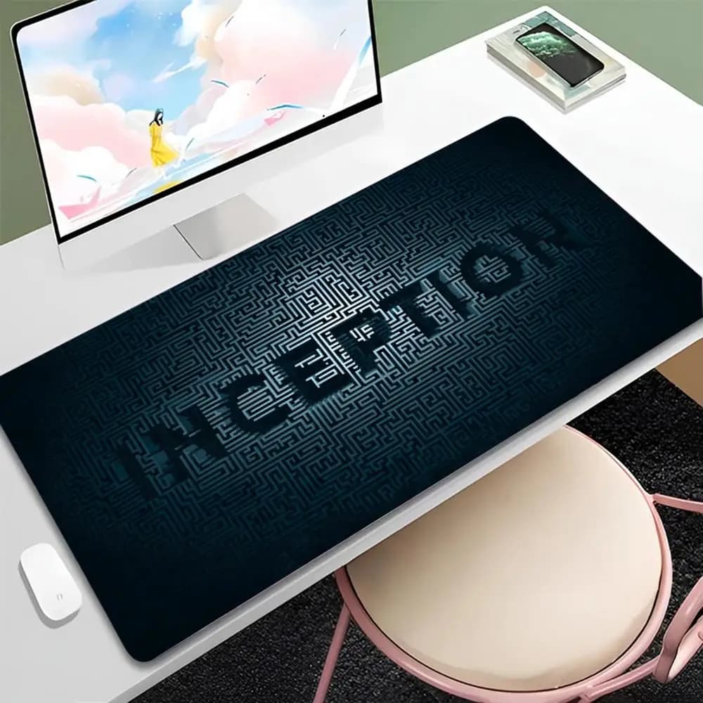 Tappetino per mouse Inception, tappetino per mouse da gioco grande, con bordi rinforzati, tappetino spesso per tastiera e scrivania