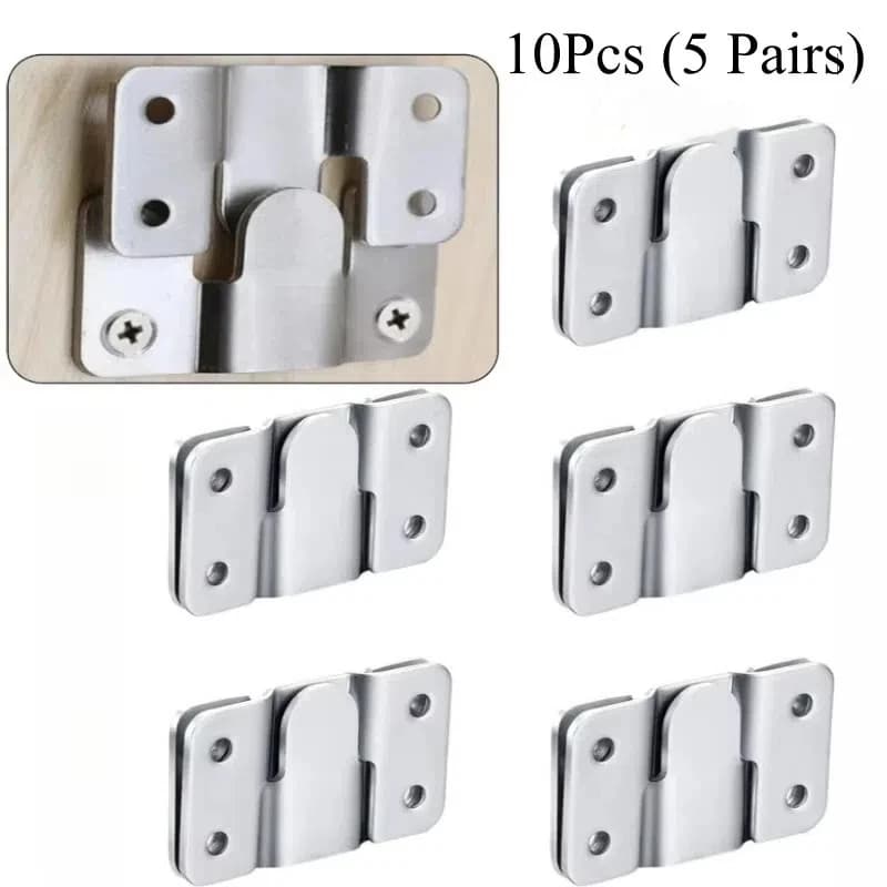 10pcs Flush Mount Bracket Interlock Hanging Buckle Furniture Connector Wall Picture Frame Hanger Display Photo Frames Hooks