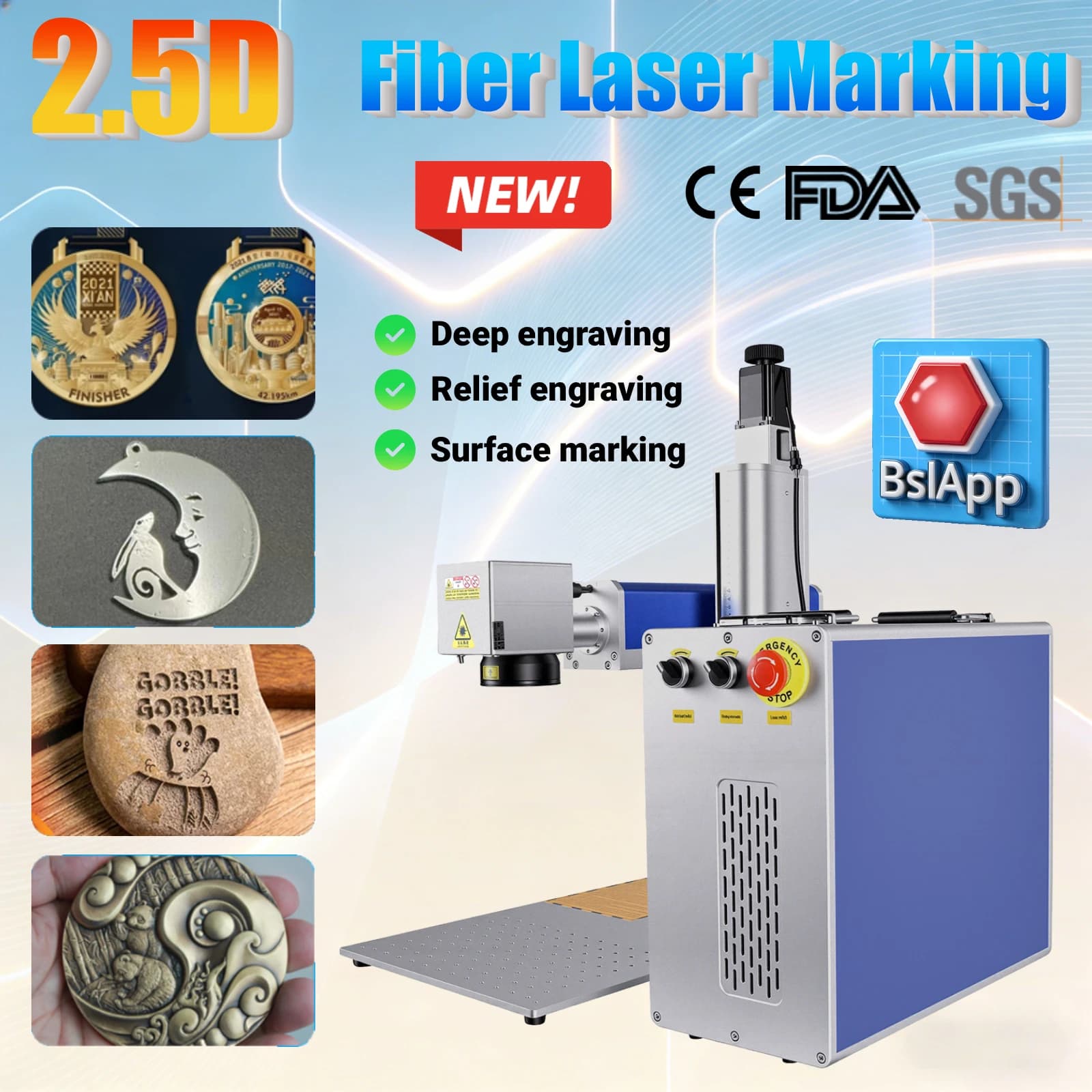 Laser Marking and Cutting Machine JPT 300W 2.5D V2, Deep Engraving, Laser Engraver for Gold, Silver, Rings, Jewelry, Fai-da- ♪