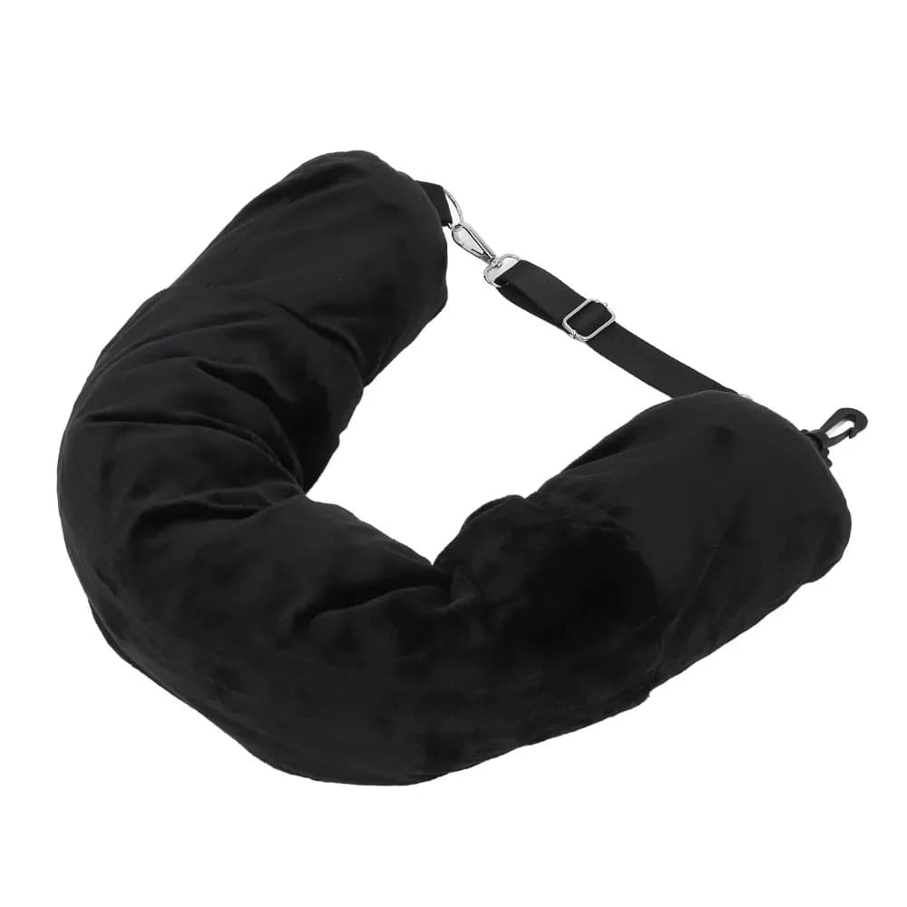 Borsa portaoggetti per cuscino da viaggio morbido con cinghie regolabili, cuscino da viaggio portatile a forma di U, cuscino multifunzionale per viaggi a lunga distanza