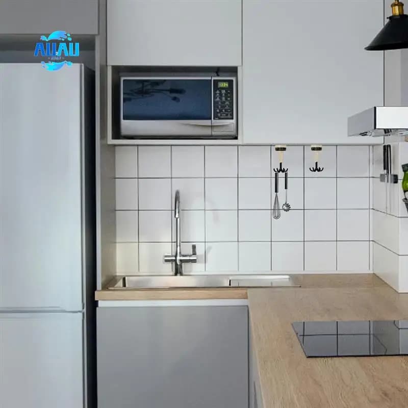 AUAU-3PCS Gancio pieghevole rotante a 360 gradi con 6 ganci Gancio da cucina Ganci a ventosa autoadesivi Portautensili rotante