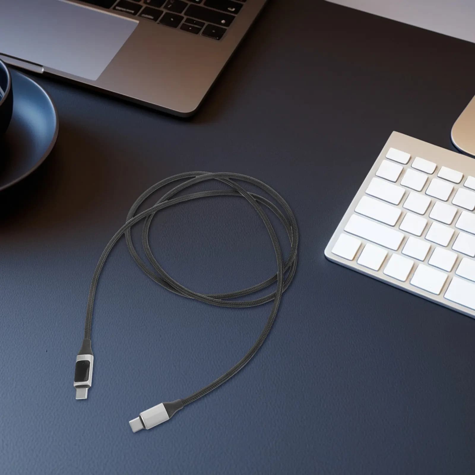 Cavo di Ricarica USB C da 100W con Display Digitale, Ricarica Rapida e Trasferimento Dati per Smartphone, Tablet, Auto e Schermi LED
