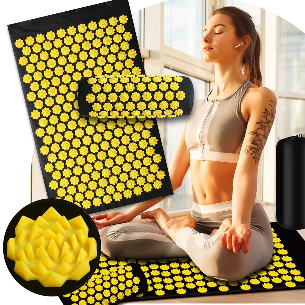 Carpet for Yoga Agopression with Acupuncture Points, Massage cushion for Back and Body Pain, Shakti Mat, Foot Massage, Carpet with Tips