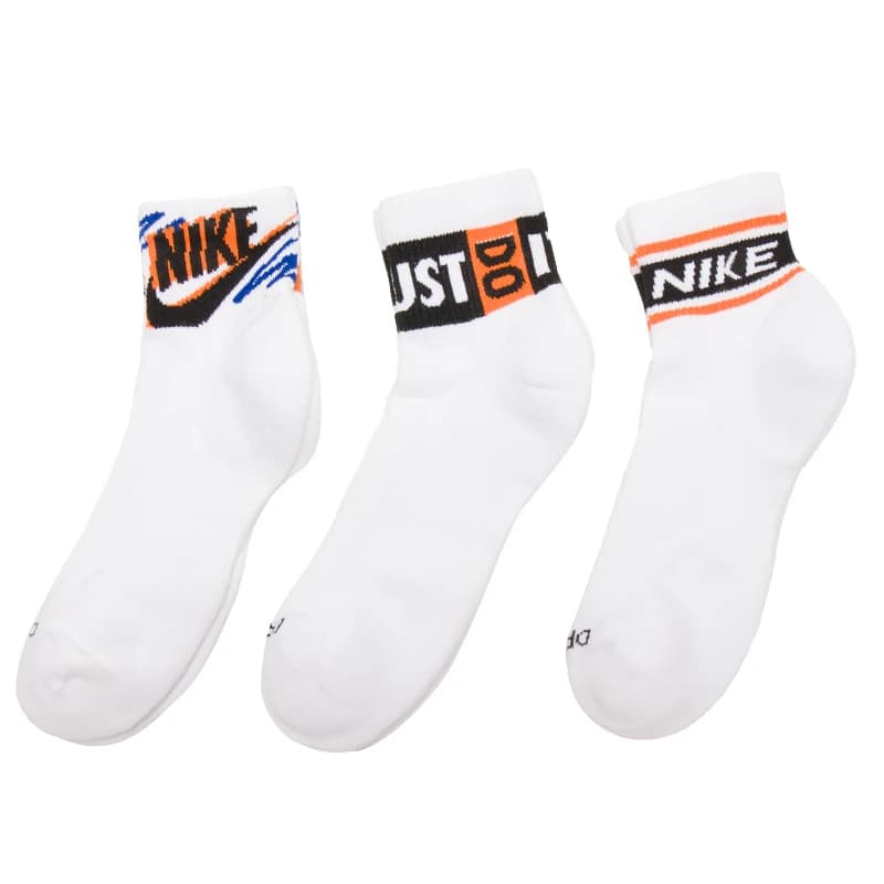 Nike Men's and Women's Socks, Running and Fitness Training Mid-Calf Socks, Sports Comfortable Breathable Basketball Socks (3 Pairs) Hj9378-901