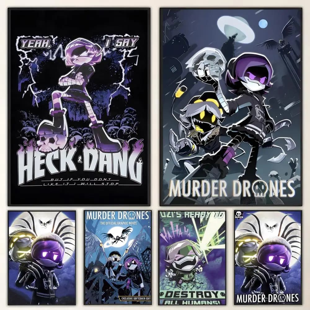 Poster Anime M-Murder D-Drones, arte HD, impermeabile, da appendere alla parete, decorazione per la casa (soggiorno, camera da letto, bar), estetico