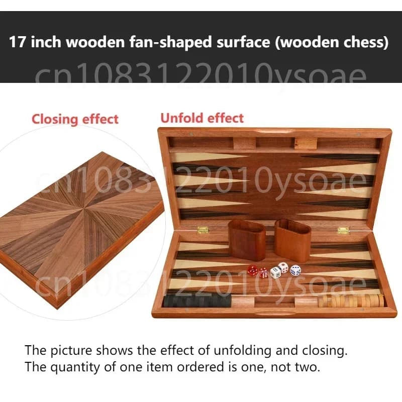 Backgammon Backgammon da 17 pollici Set gioco da tavolo Baccarat in legno per intrattenimento sul tavolo