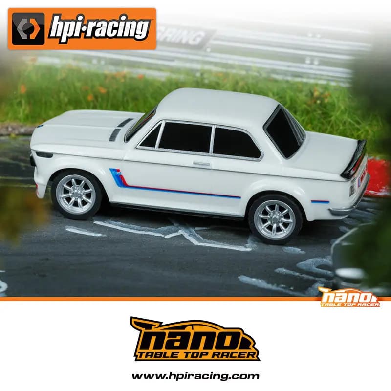 HPI Racing Nano TTR 1/64 BMW 2002 Auto radiocomandata elettrica modello 161400 161401 Veicolo da corsa da tavolo per appassionati di RC