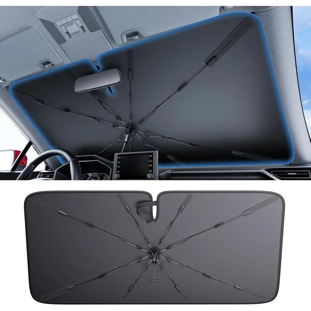 Parasole Rinfrescante di 4a Generazione per Auto - Blocco al 100%, Isolamento Termico Riflettente, Portatile, Adatto per Parabrezza 57x32