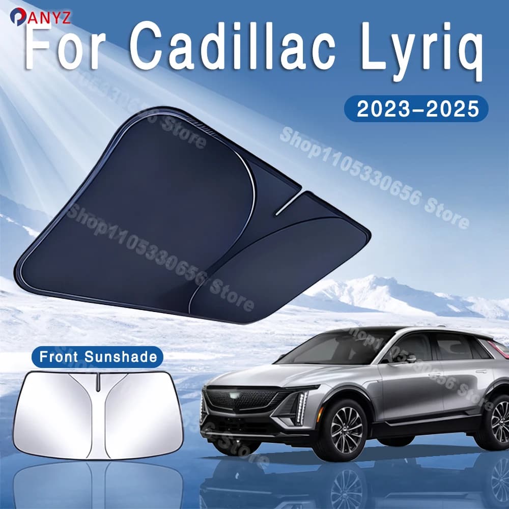 For Cadillac Lyriq 2023~2025 Foldable Car Sun Visor Front Windshield Sunshade Heat Insulation Summer Cooling Auto Accessories