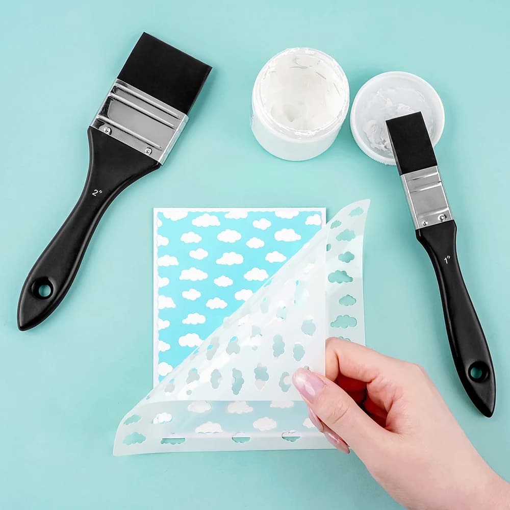 2pcs/Set Silicone Paste Spreaders 1"&2"Flexible Silicone Spreading Tools for Acrylic Paint,Texture Paste Stencil Art &DIY Crafts