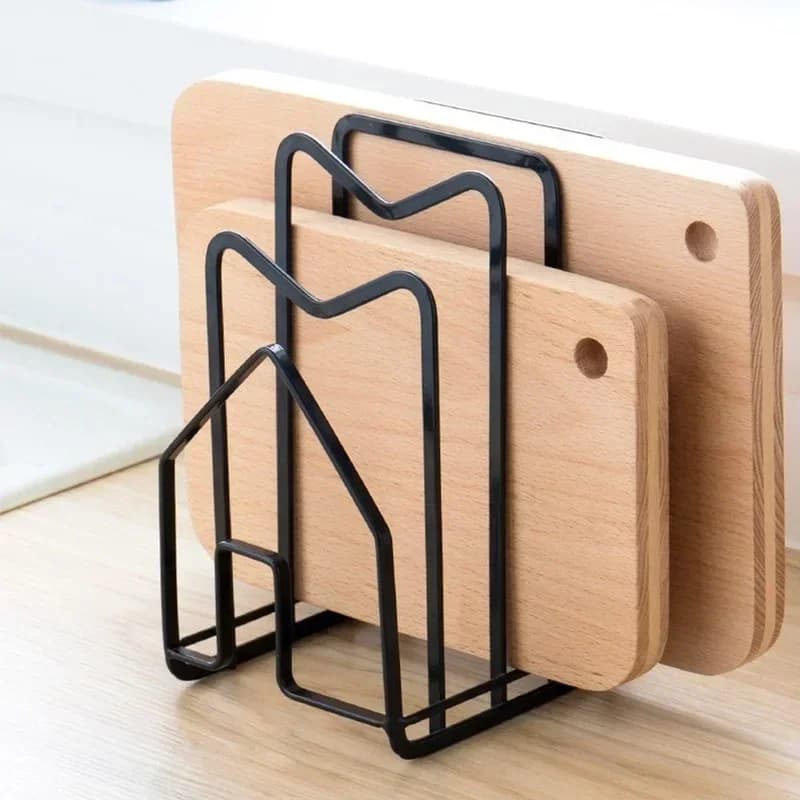 Scaffale portaoggetti multistrato salvaspazio antiruggine, pratico organizer da cucina per taglieri e coperchi, in ferro battuto per la casa WF