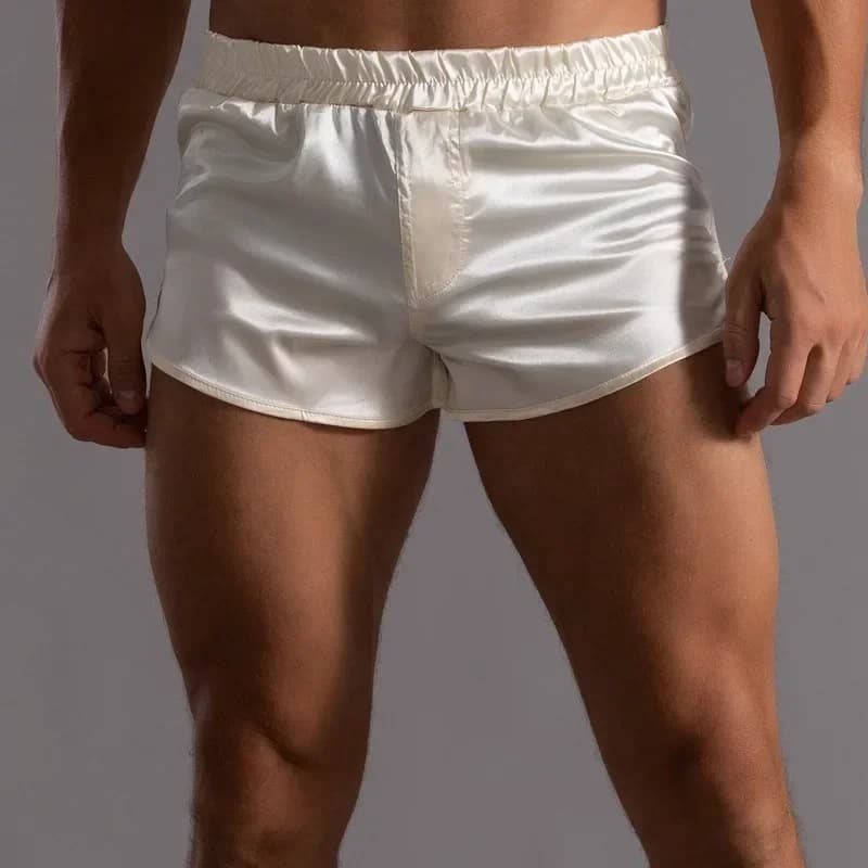 Pantaloni da uomo Sissy Aro Pantaloni da notte Pantaloni da notte in seta di ghiaccio Vita bassa Biancheria intima trasparente Boxer traspirante Mutande Pigiama Boxer