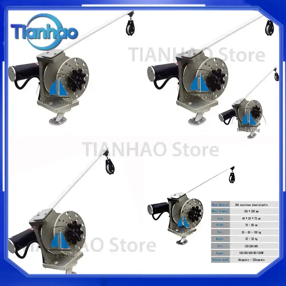 Fishing Rope Winder Anchor Winch for Ocean Deep Sea Fishing Boats and Marine Anglers