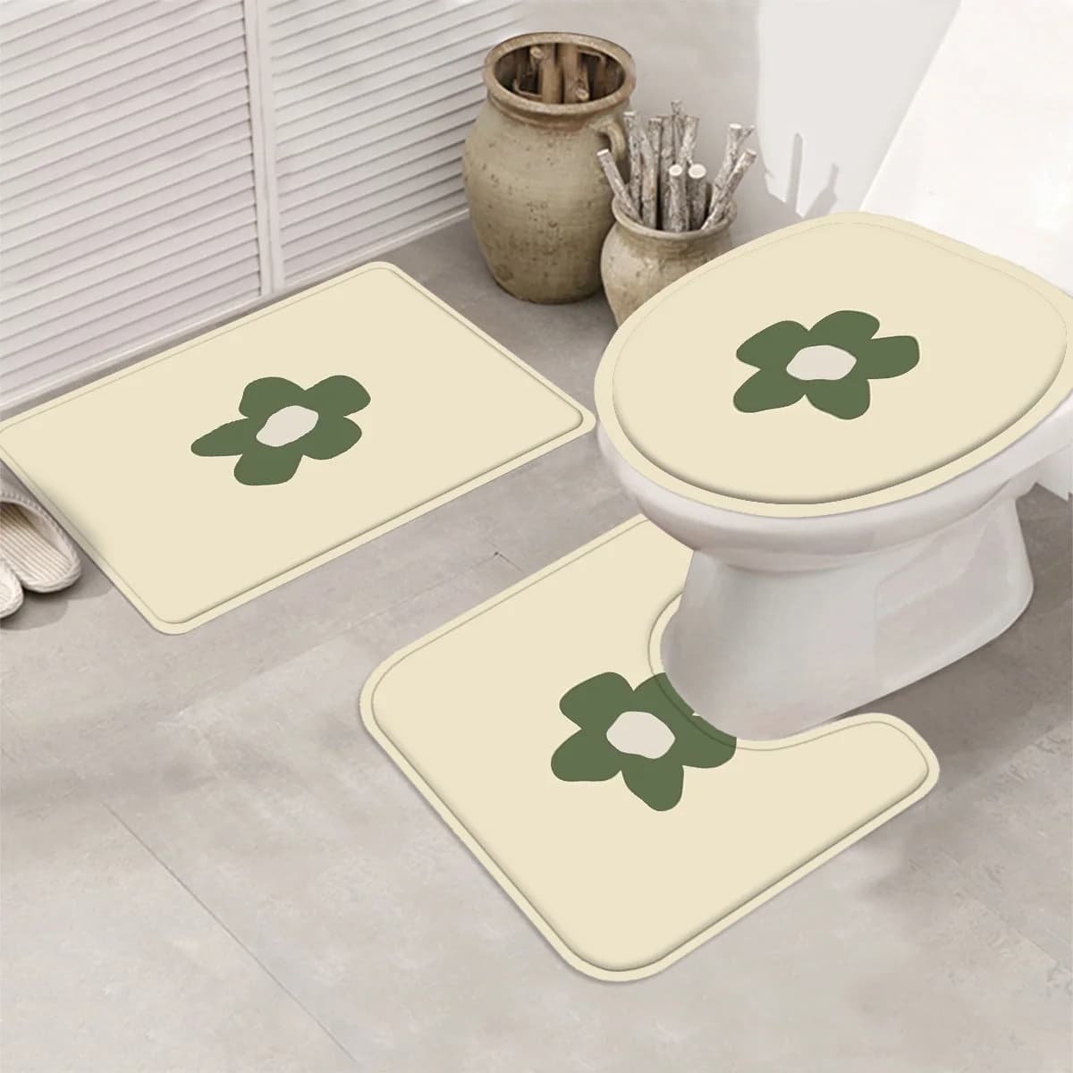 Set tenda da doccia a tema San Patrizio con 12 ganci - tenda da doccia, tappetino da bagno antiscivolo, copriwater e tappeto a forma di U