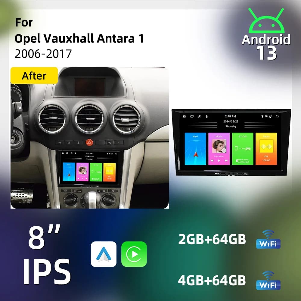 Car Multimedia 8" Screen For Opel Vauxhall Antara 1 2006-2017 Carplay Autoradio 2 Din Android Radio GPS WIFI Auto Stereo