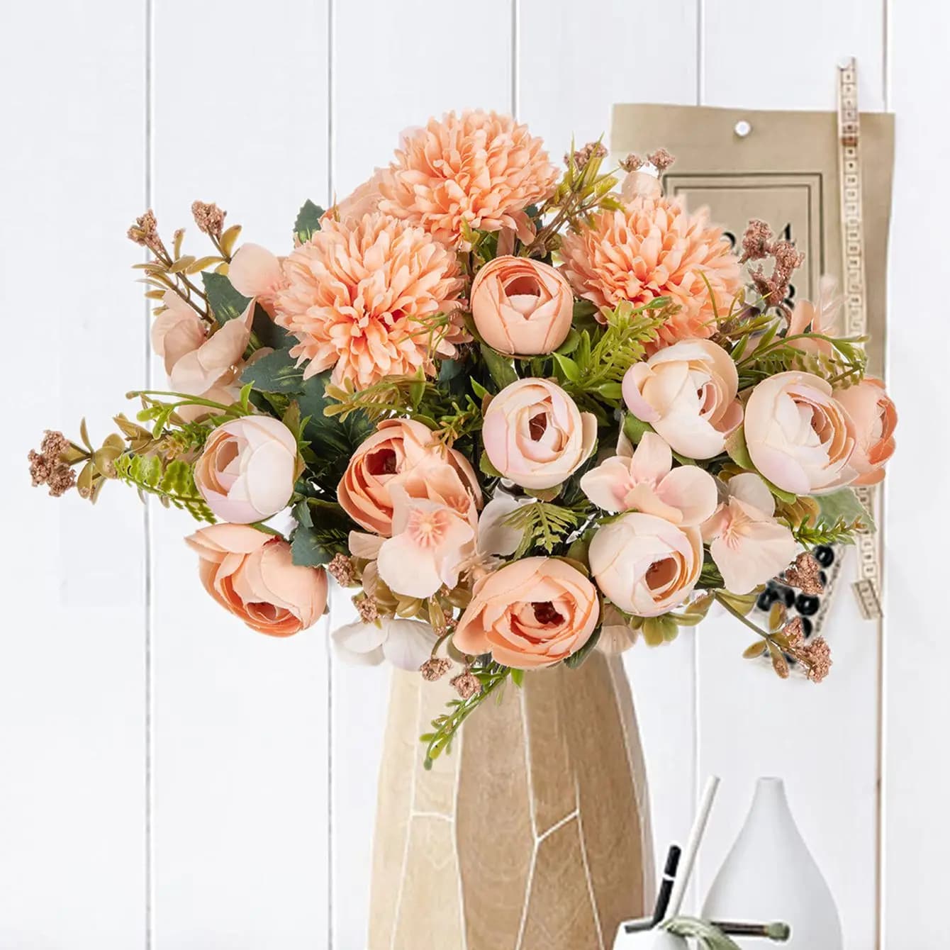 Artificial Hydrangea Flowers Buds Bouquet Home Table Vase Autumn Decor Holiday Garlands Wedding Silk Faux Plants DIY Decor Gifts