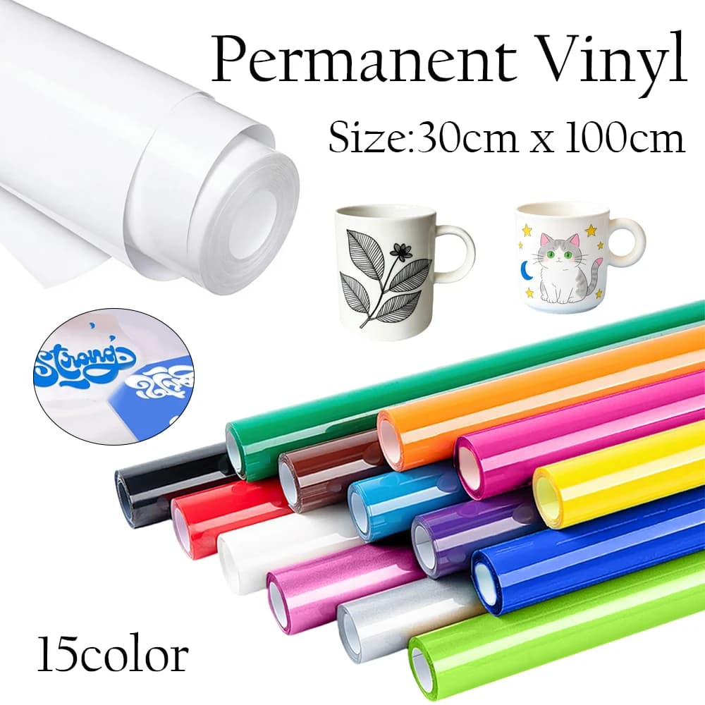 1-5 rotolo di pellicola adesiva lucida per taglio artigianale in vinile per decorazioni esterne, taglierina per adesivi, pellicola per lettere da parete per auto, fai da te, 30 cm x 100 cm