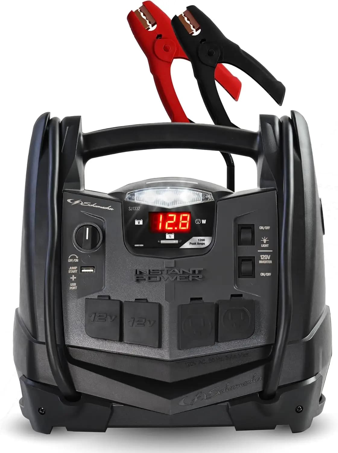 Avviatore di Emergenza per Auto 1200A e Stazione di Alimentazione Portatile, Soluzione 6 in 1 per Batterie 12V, Compressore d'Aria 150 PSI 200