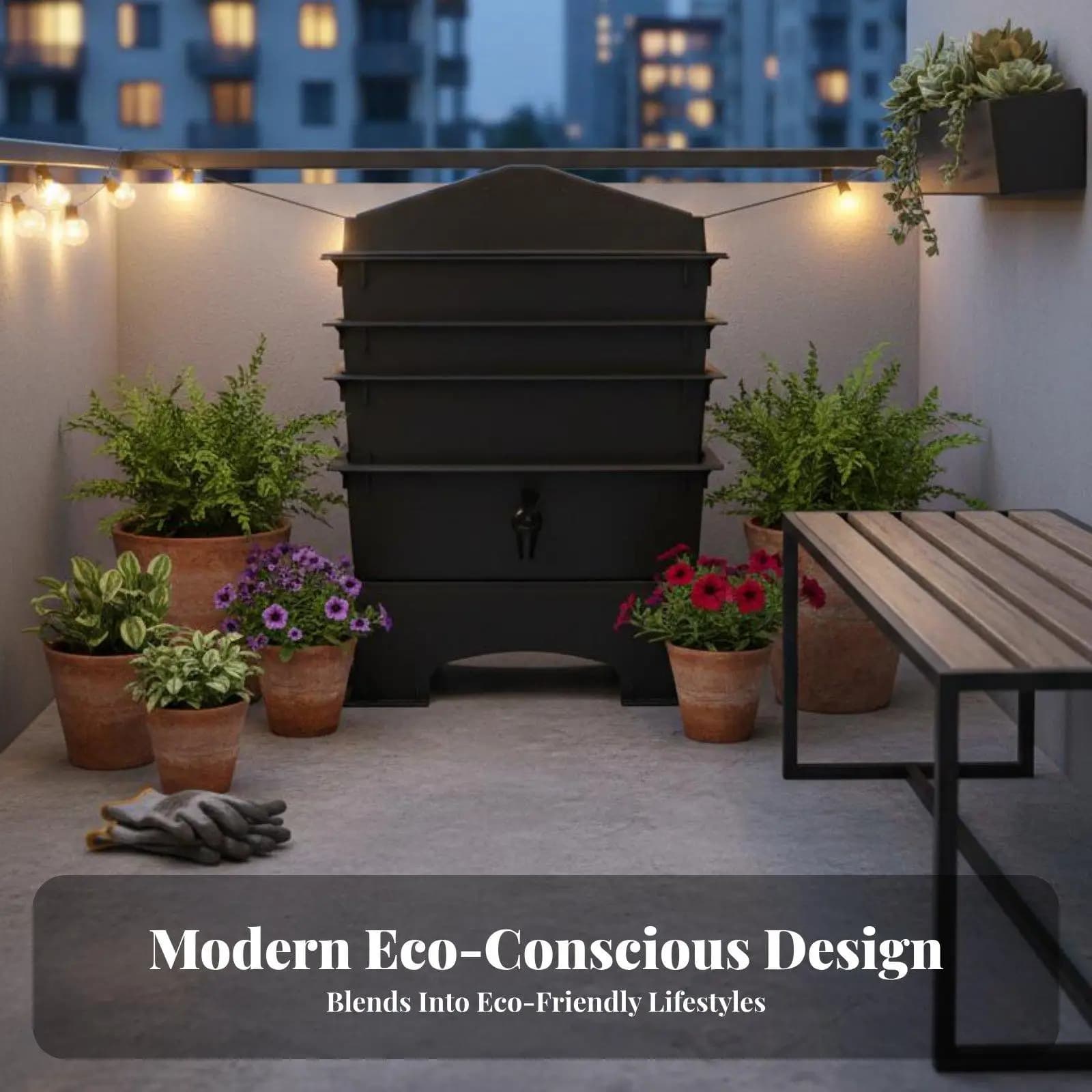 Modular Worm Compost Bin for Home Use Stackable Vermicomposting System with Spigot for Garden Nourishment