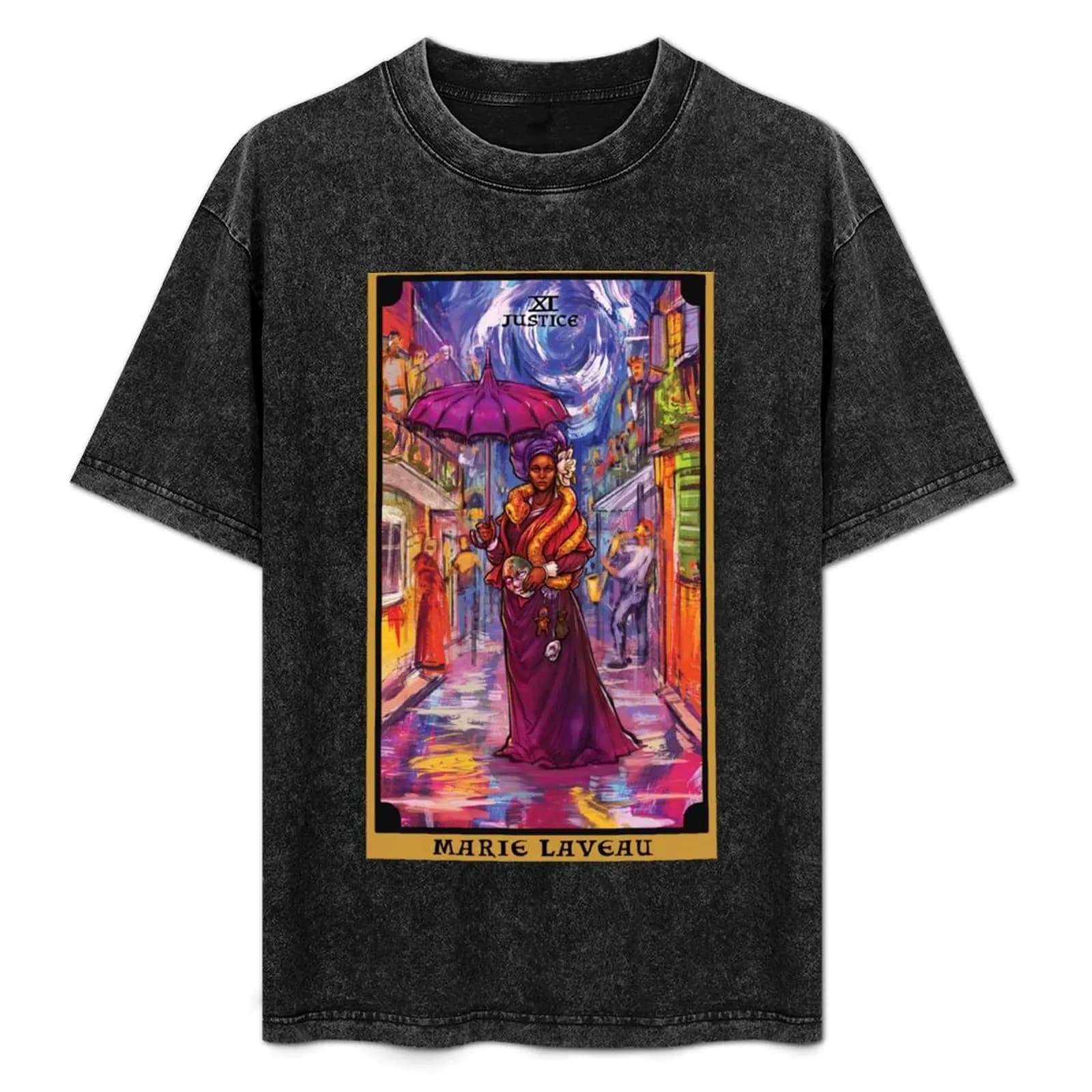 T-shirt Marie Laveau In The Justice Tarot Card T-shirt basic traspirante in tinta unita