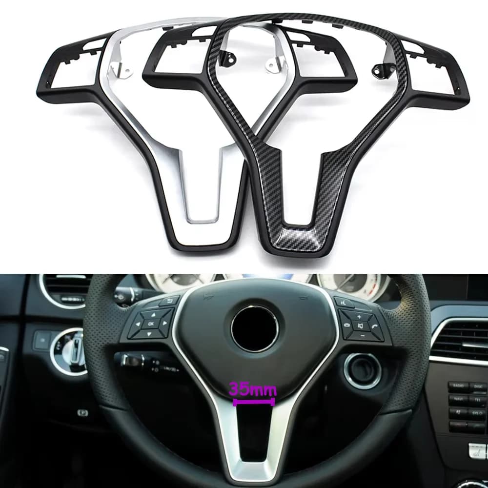 35 MILLIMETRI W176 W246 W204 X204 W212 W207 W156 W117 Interni Volante Dell'automobile In Fibra di Carbonio Pannello di Copertura Trim Per Mercedes Benz